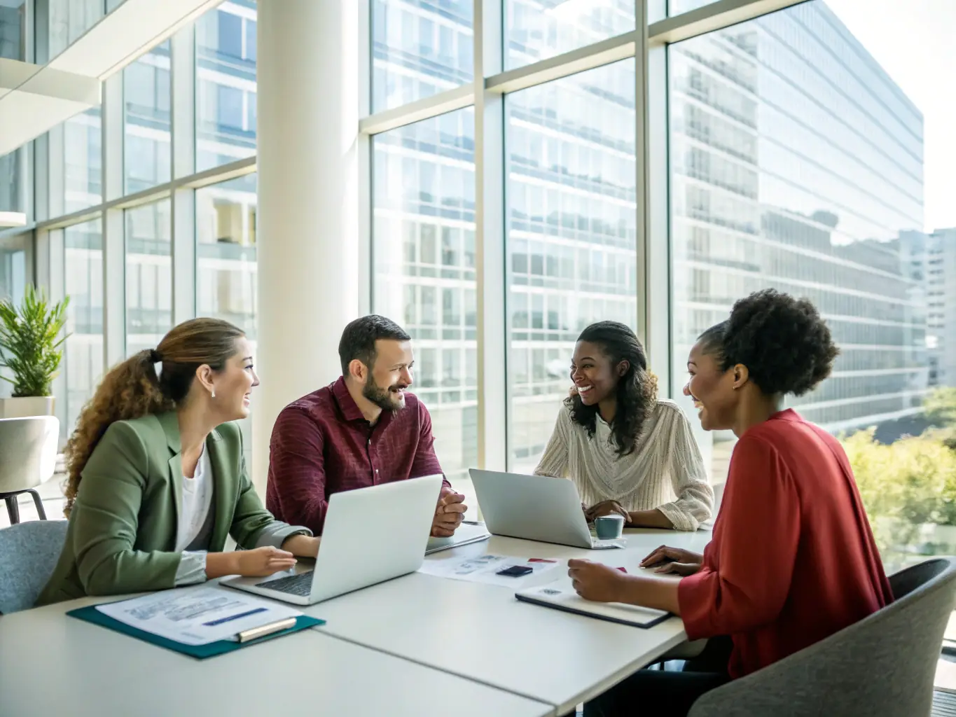 A diverse group of professionals participating in an interactive coaching session, fostering peer learning and networking in a collaborative environment.